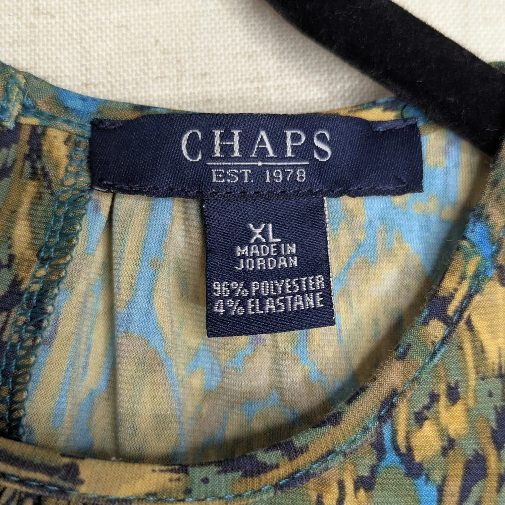 Chaps Ikat Print Keyhole Blouse - XL - Picture 2 of 11